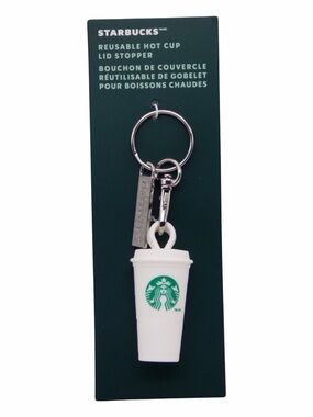 STARBUCKS Reusable Hot Cup Lid Stopper Keychain 2025 NWT